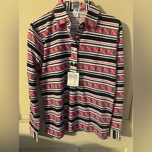 NWT Leon Levin Shirt With Geometric Print Small